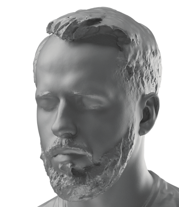 【新・HDモード】頭髪や口ひげのわずかな表面データからモデルを再構築