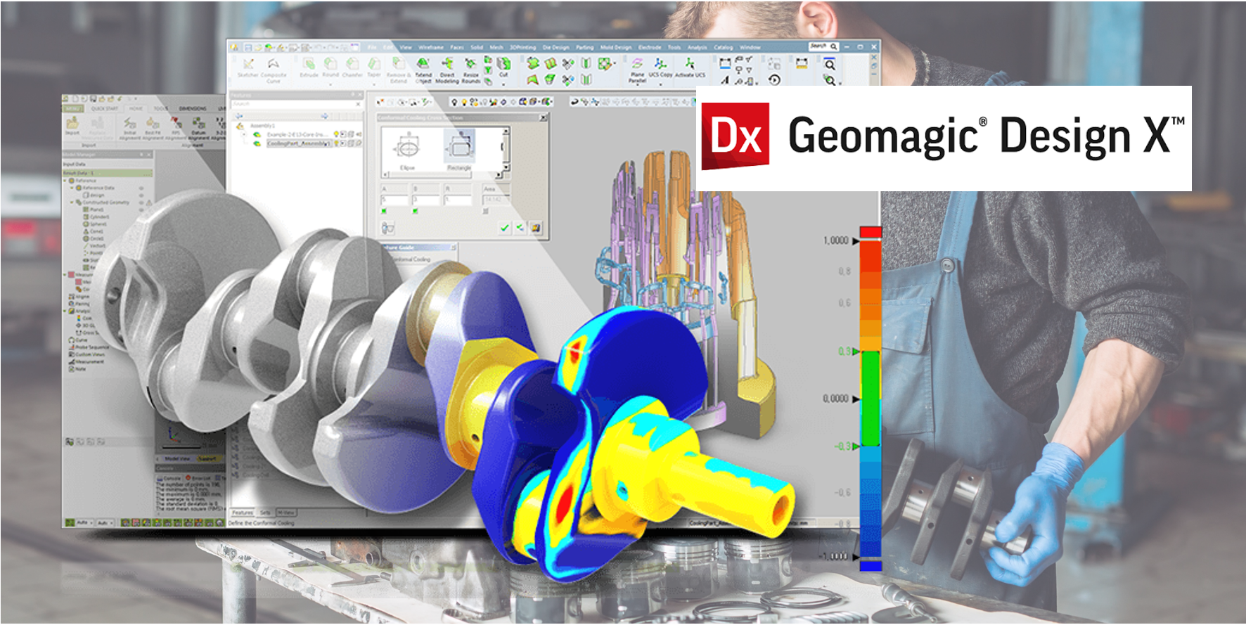 ソリッドモデリング機能を備え
ヒストリーベースの3Dモデルを生成