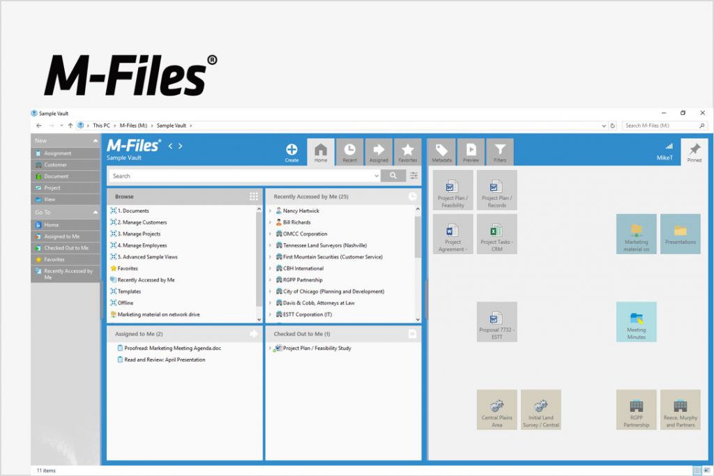 メタベースファイル管理ツール<br>「M-Files」