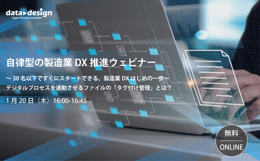 1/20（木）16:00～16:45｜<br>自律型の製造業DX推進ウェビナー開催のご案内⇒終了しました