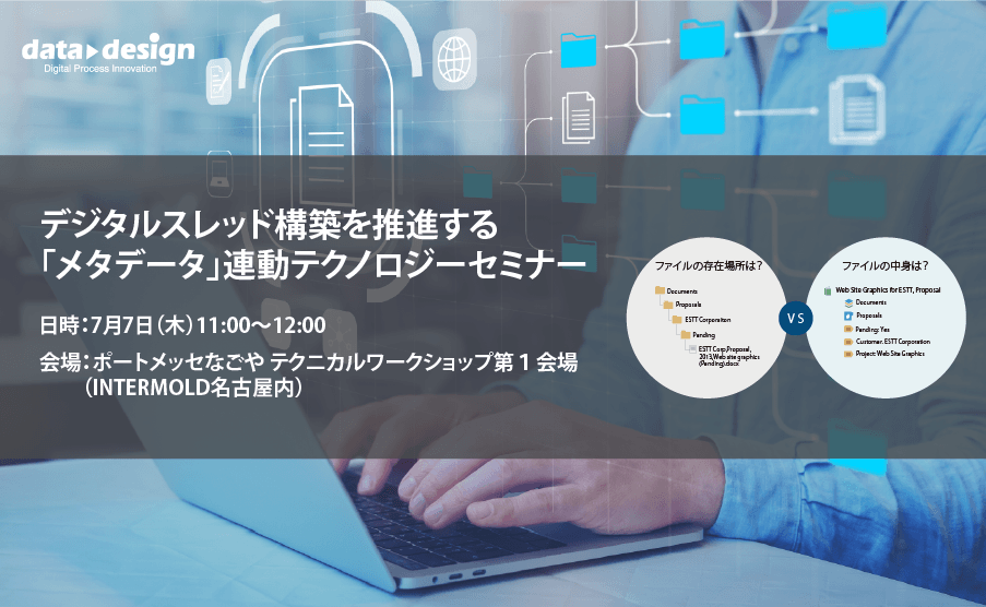 7/7（木）11:00～12:00｜デジタルスレッド構築を推進する「メタデータ」連動テクノロジーセミナー（INTERMOLD名古屋）のご案内⇒終了しました